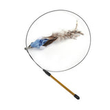 Stimulating Interactive Bird Toy for Cats - Natural Feathers and Wand for Playtime Engagement