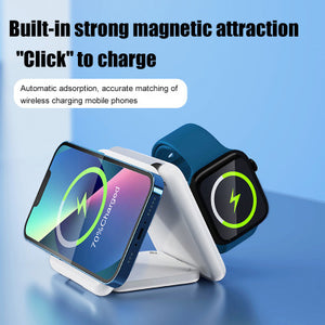 Wireless Charger 3-in-1: Foldable, Magnetic, and Effortless!